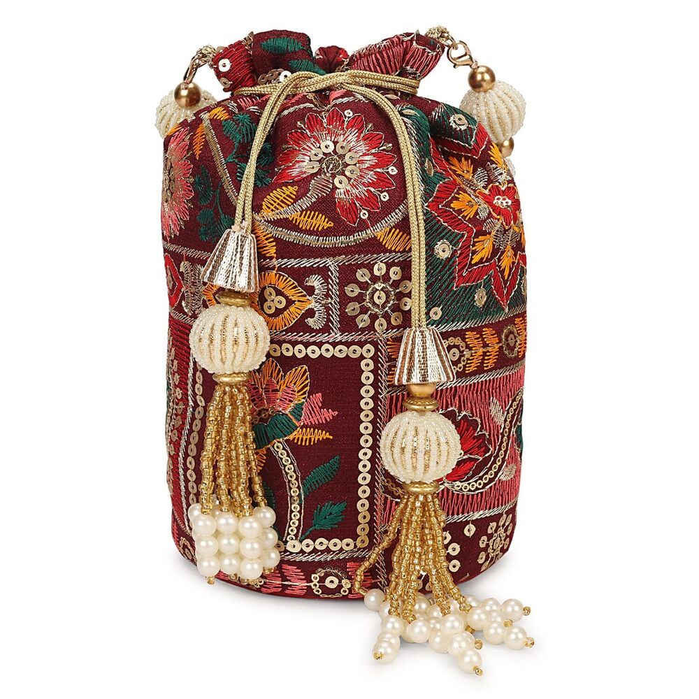 6455 Indian Sequence Potli Bag , Wedding Potli Bags , Ethnic Potli Bags
